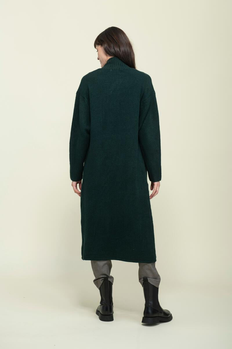 Ladies Vivian Oversize Long Cardi - Evergreen