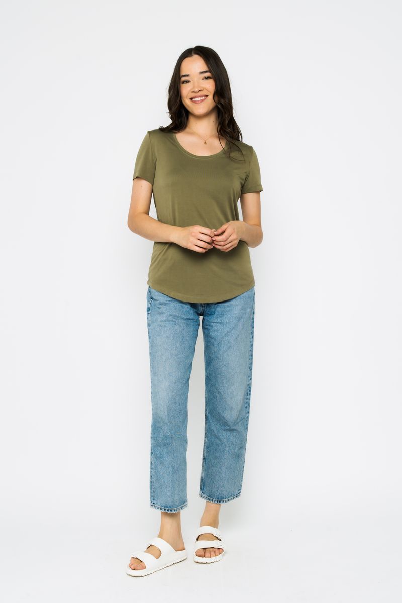 Ladies Gemma Scoop Tee - Summer Olive