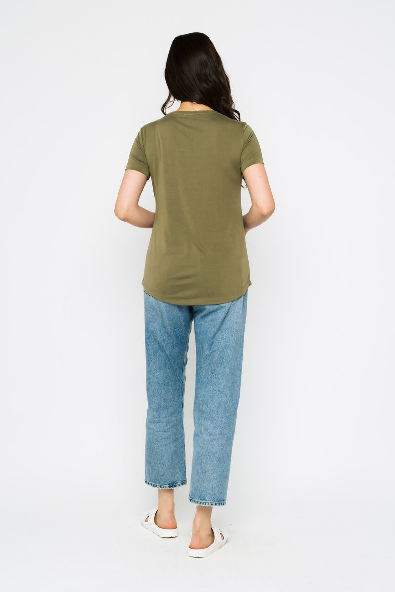 Ladies Gemma Scoop Tee - Summer Olive