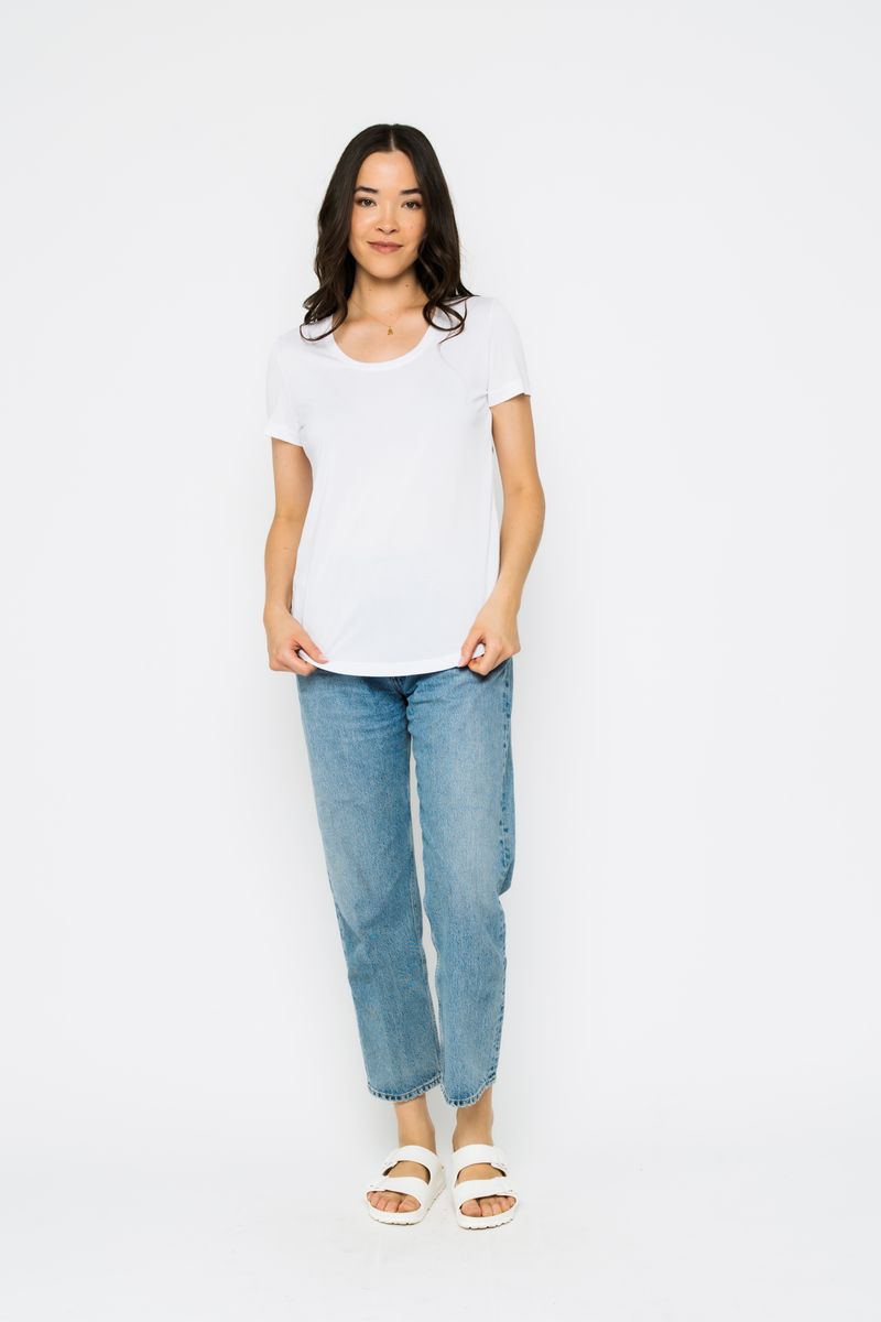 Ladies Gemma Scoop Tee - White