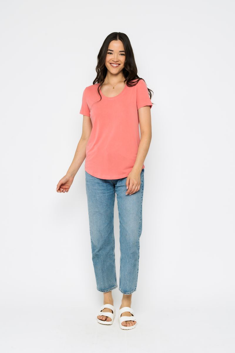 Ladies Gemma Scoop Tee - Pink