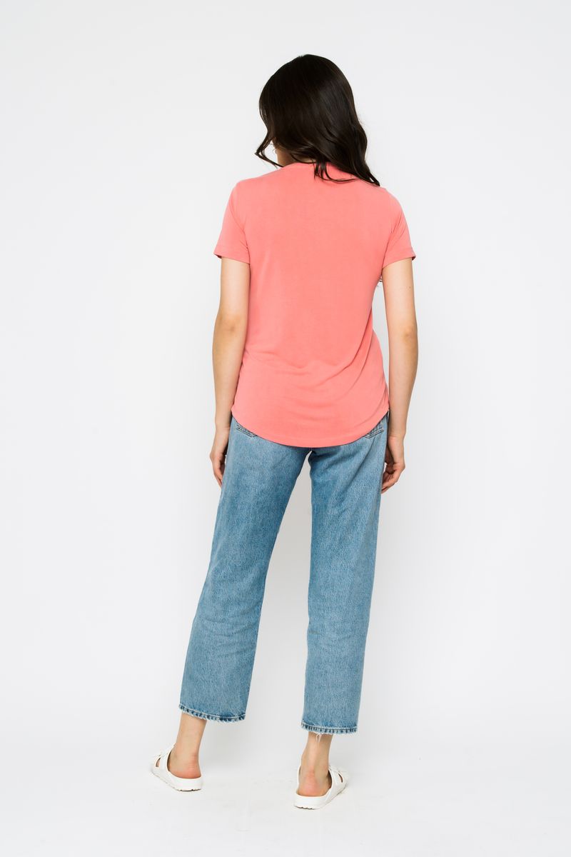 Ladies Gemma Scoop Tee - Pink