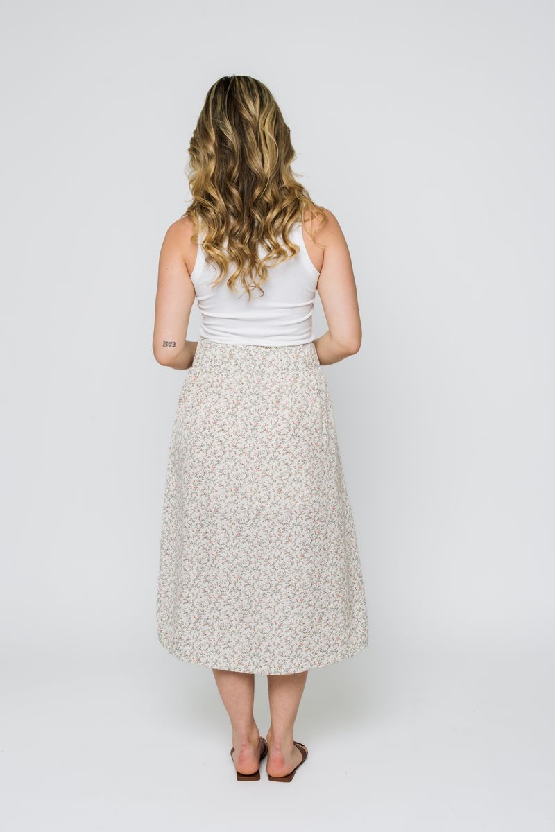 Ladies Georgia - A Line Skirt - Summer Vines