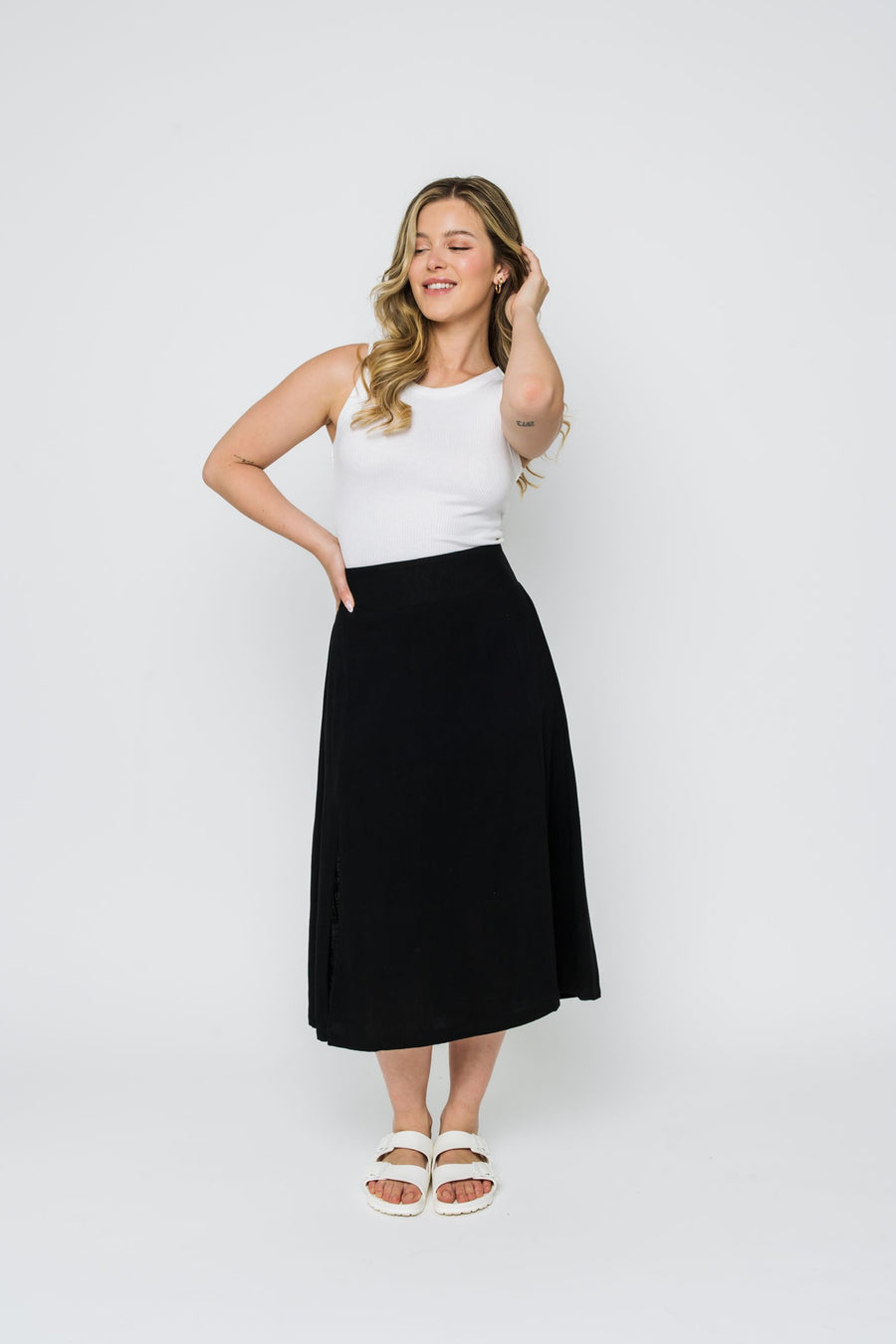 Ladies Georgia - A Line Skirt - Black