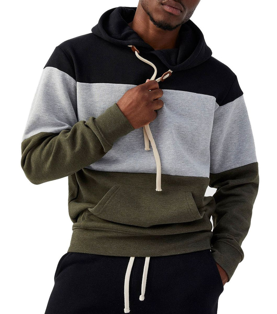 Men's Color Block Fleece Hoodie - Heather Forest