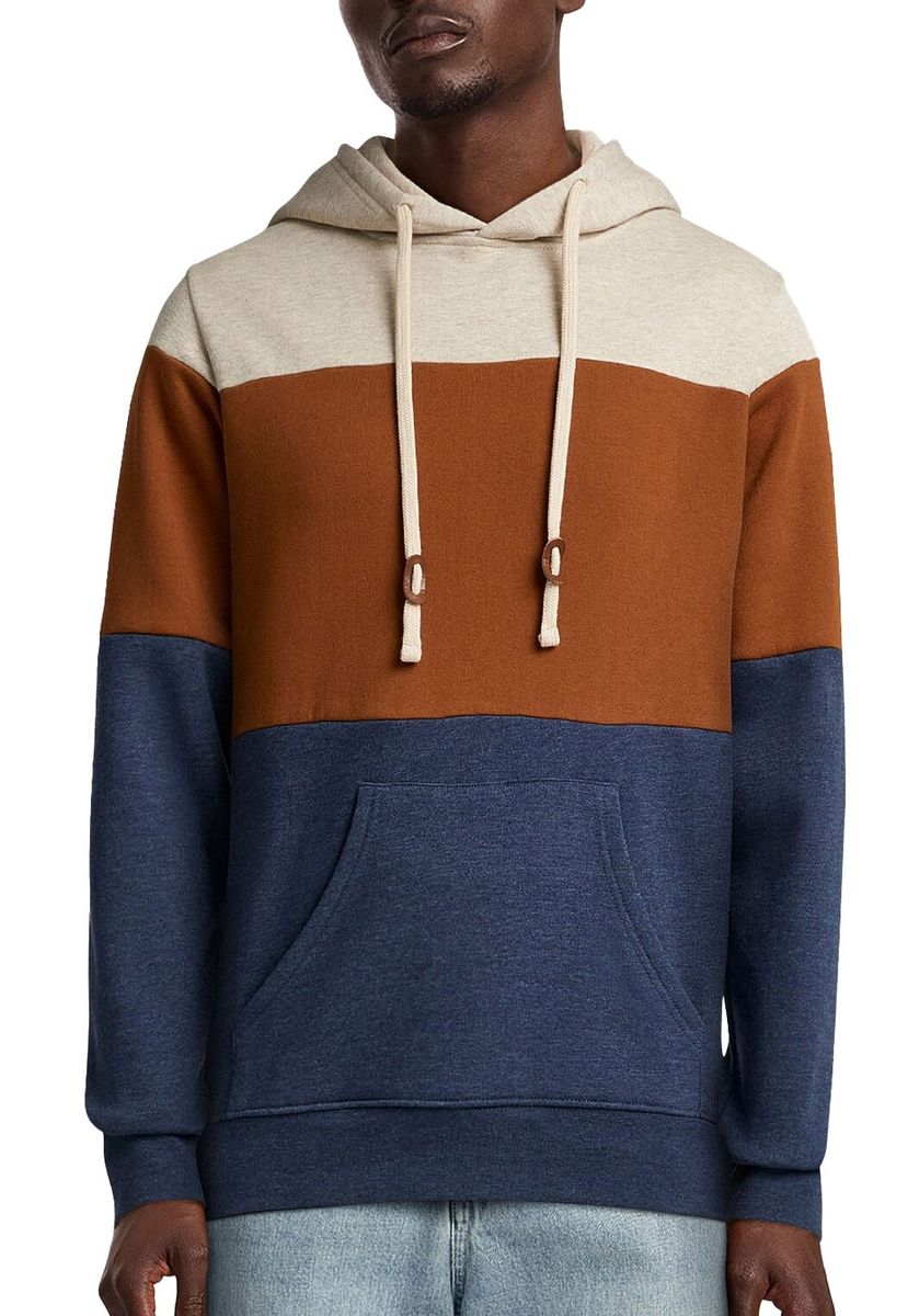 Men's Color Block Fleece Hoodie - Heather Blue
