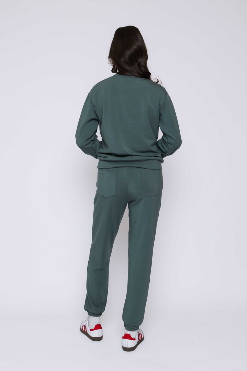 Ladies Jenna Luxe Fleece Crew - Thyme