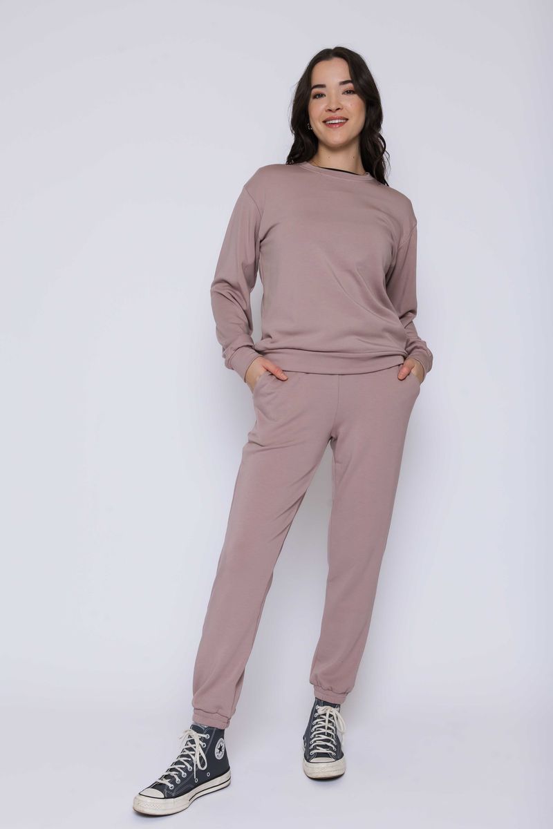 Ladies Jenna Luxe Fleece Crew - Winter Rose