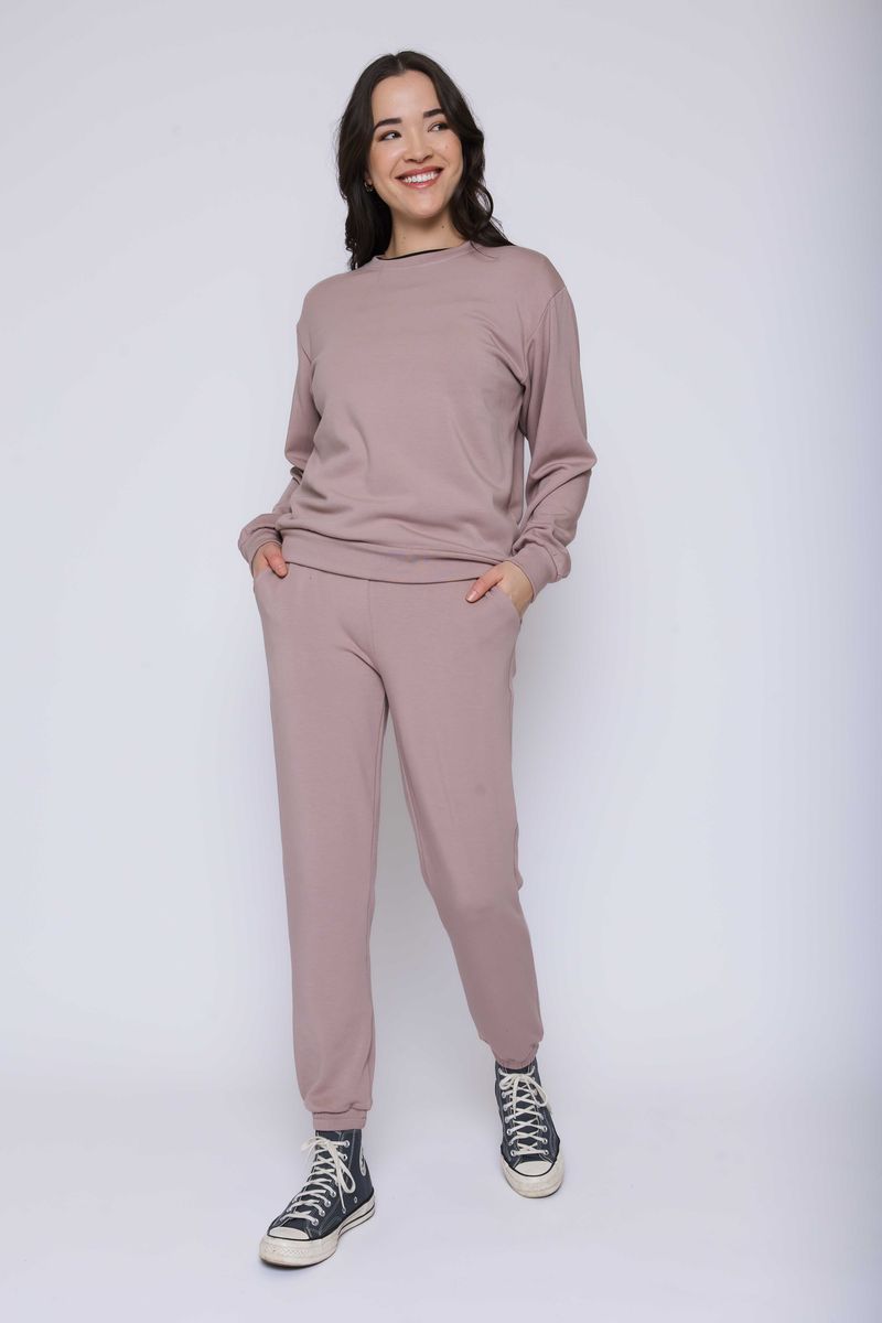 Ladies Jenna Luxe Fleece Crew - Winter Rose