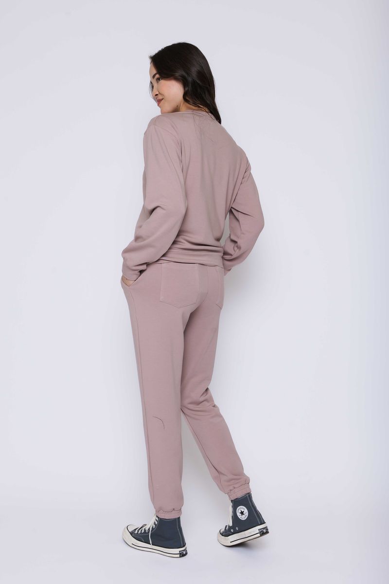 Ladies Jenna Luxe Fleece Crew - Winter Rose
