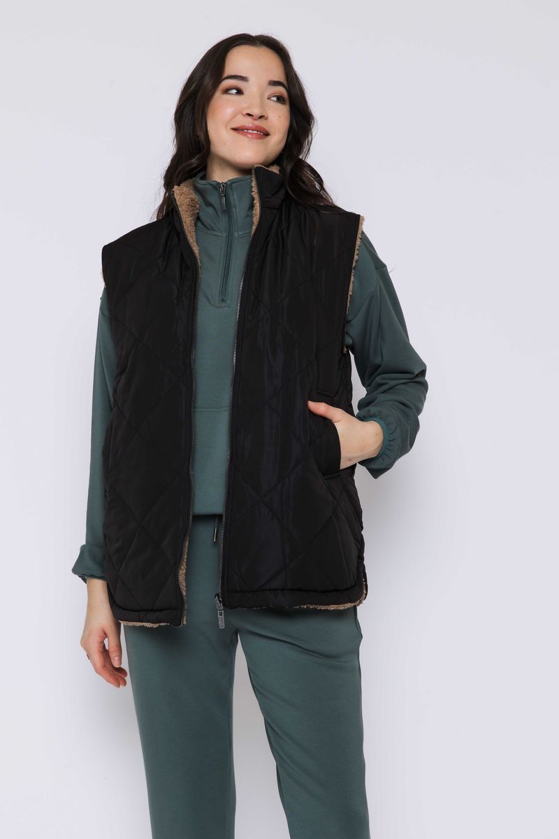 Ladies Julie Reversible Sherpa Lined Vest