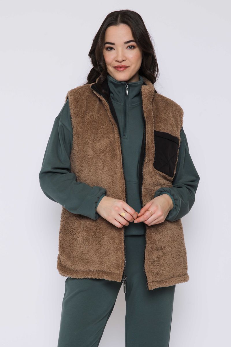 Ladies Julie Reversible Sherpa Lined Vest