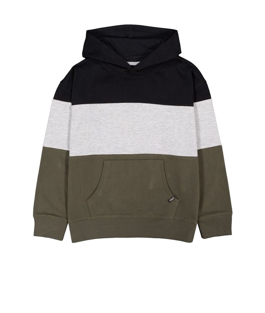 Boy's (7-16) Color Block Fleece Hoodie - Forest