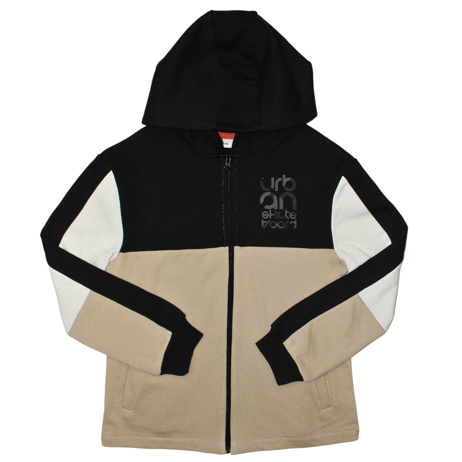 Boy's (2-14) Zip Up Hoodie - Black