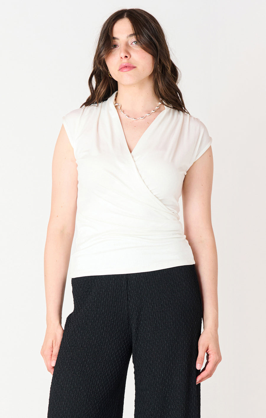 Ladies Wrap Tank - Cream