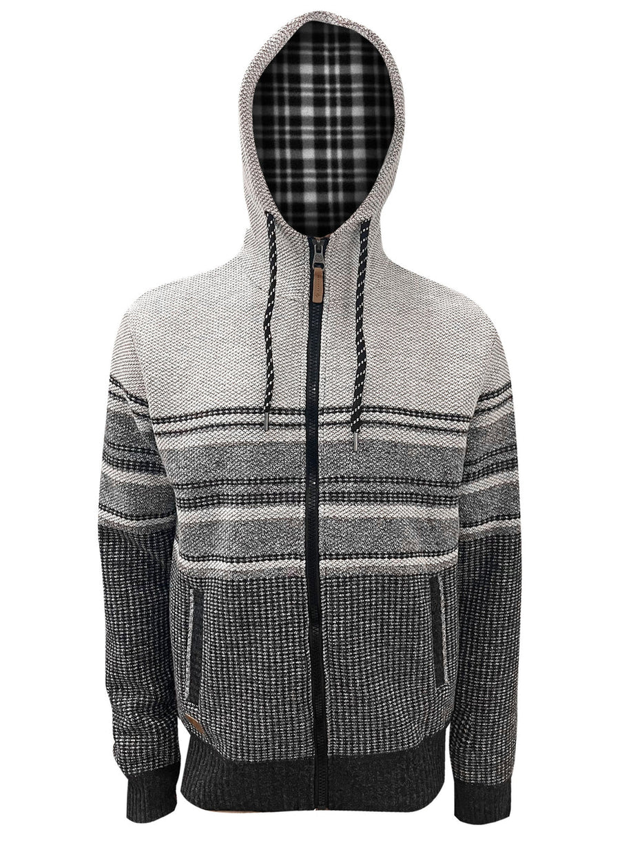 Men's Jacob Bonded Polar Zipup Hoodie - White/Charcoal