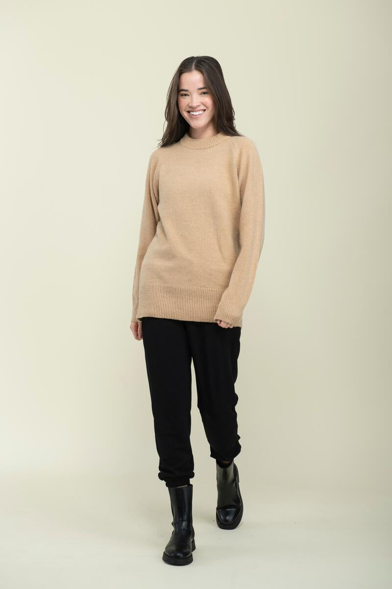 Ladies Emerson Oversized Sweater - Camel