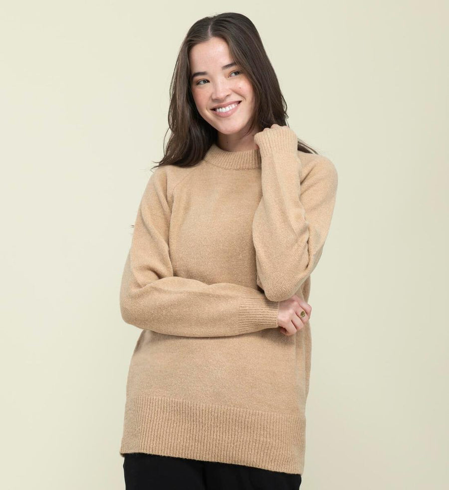 Ladies Emerson Oversized Sweater - Camel