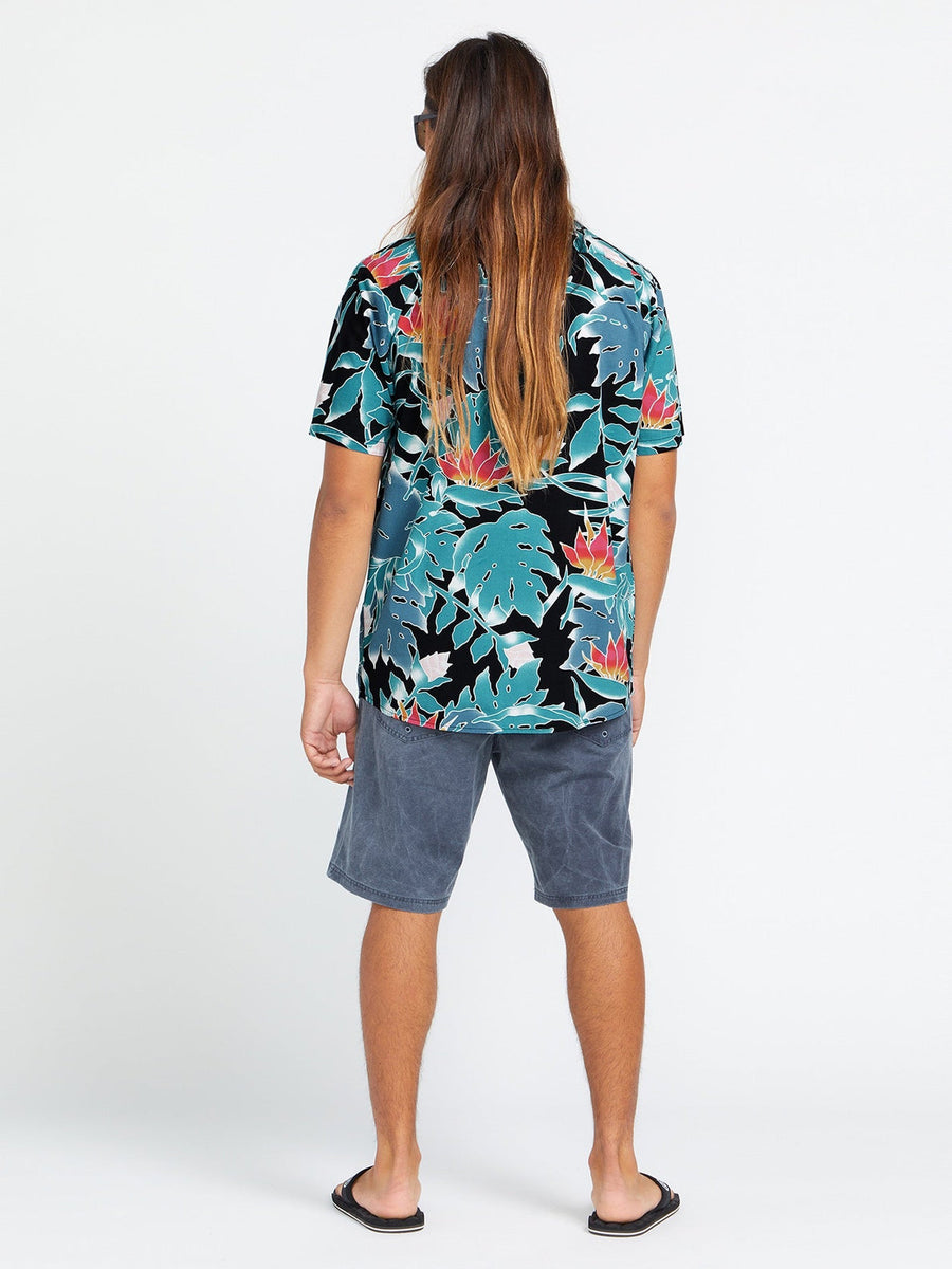 Men's Leaf Pit Floral Short Sleeve Button Up