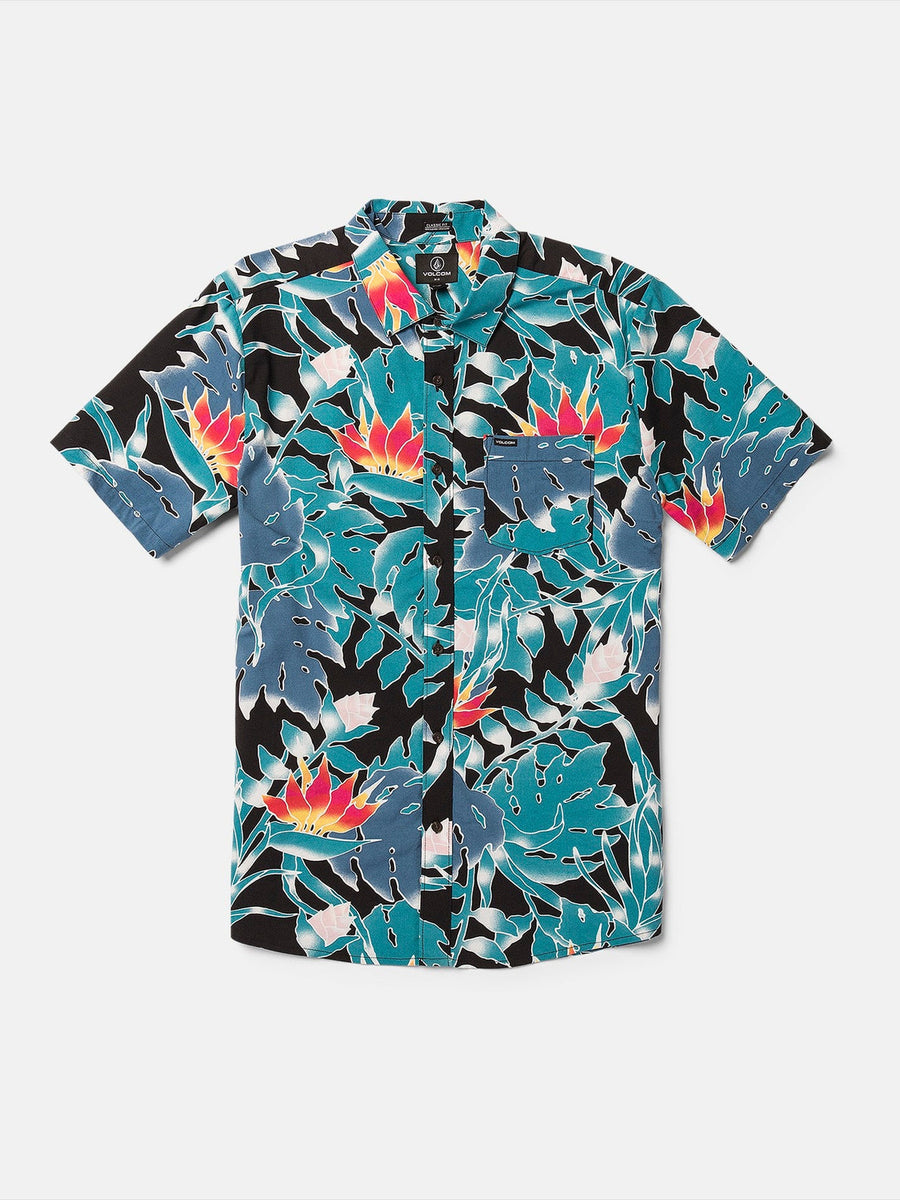 Men's Leaf Pit Floral Short Sleeve Button Up