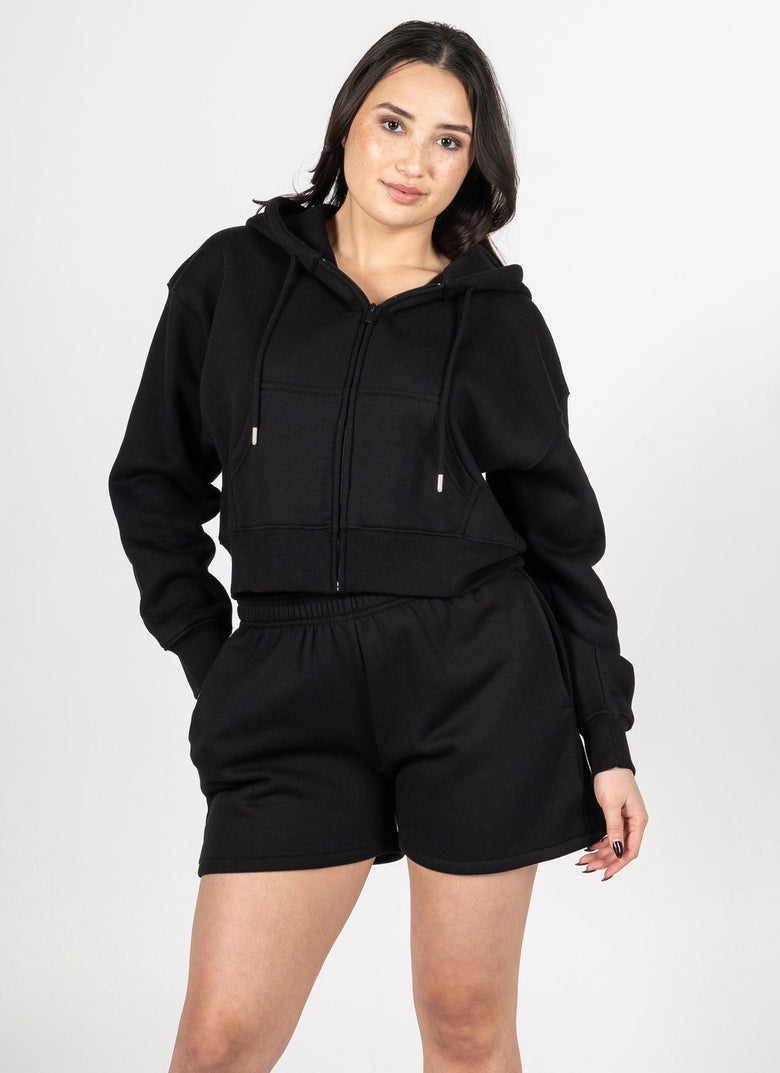 Ladies Fleece Mid Short - Black