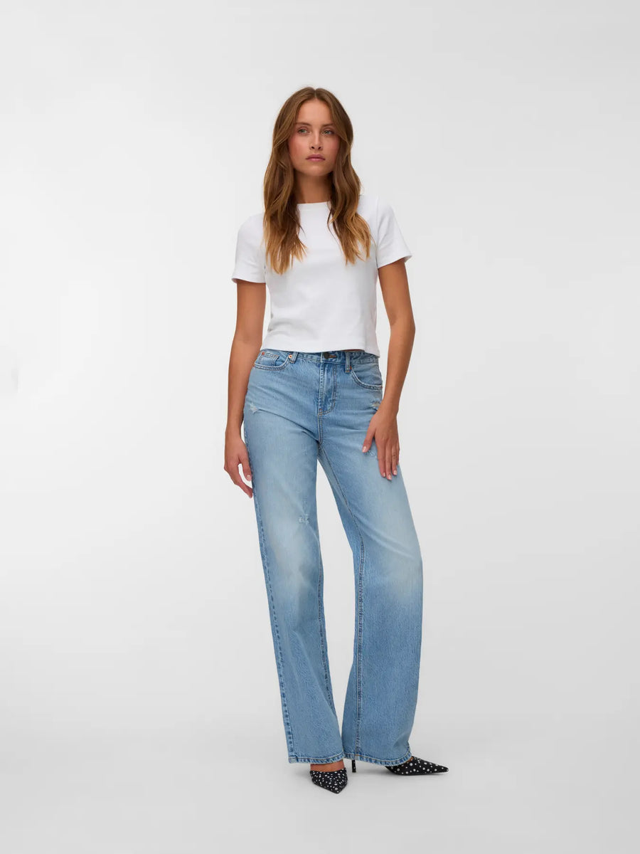 Ladies High Rise Wide Leg Jean - 32