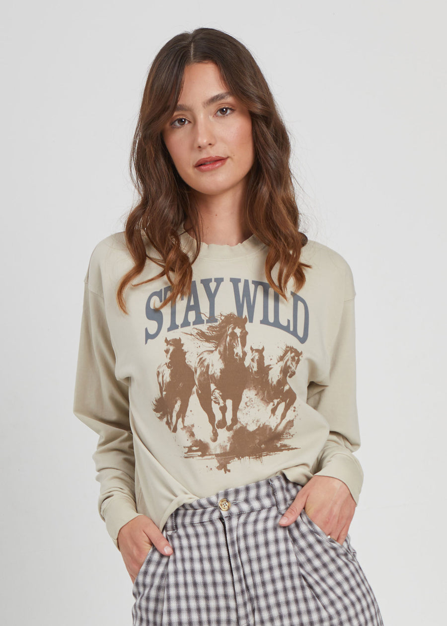 Ladies Stay Wild Cropped Sweater