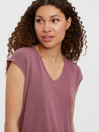Ladies Filli VNeck T-Shirt - Rose Brown