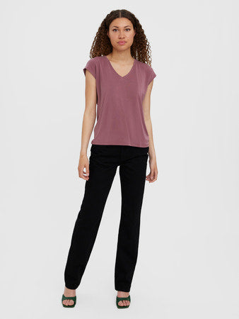 Ladies Filli VNeck T-Shirt - Rose Brown