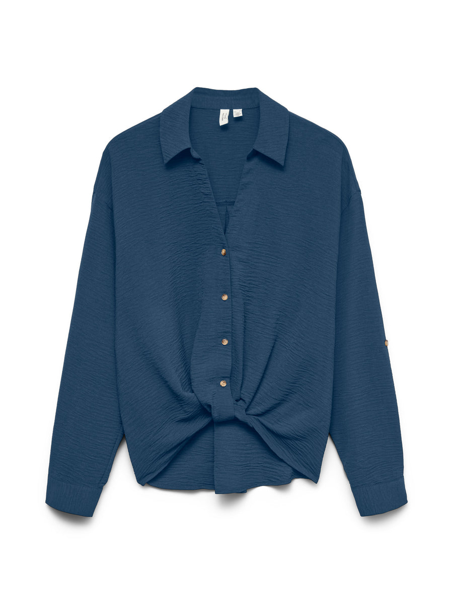 Ladies Izzy Long Sleeve Blouse - Navy