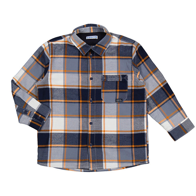 Boy's (2-9) Plaid Top - Orange