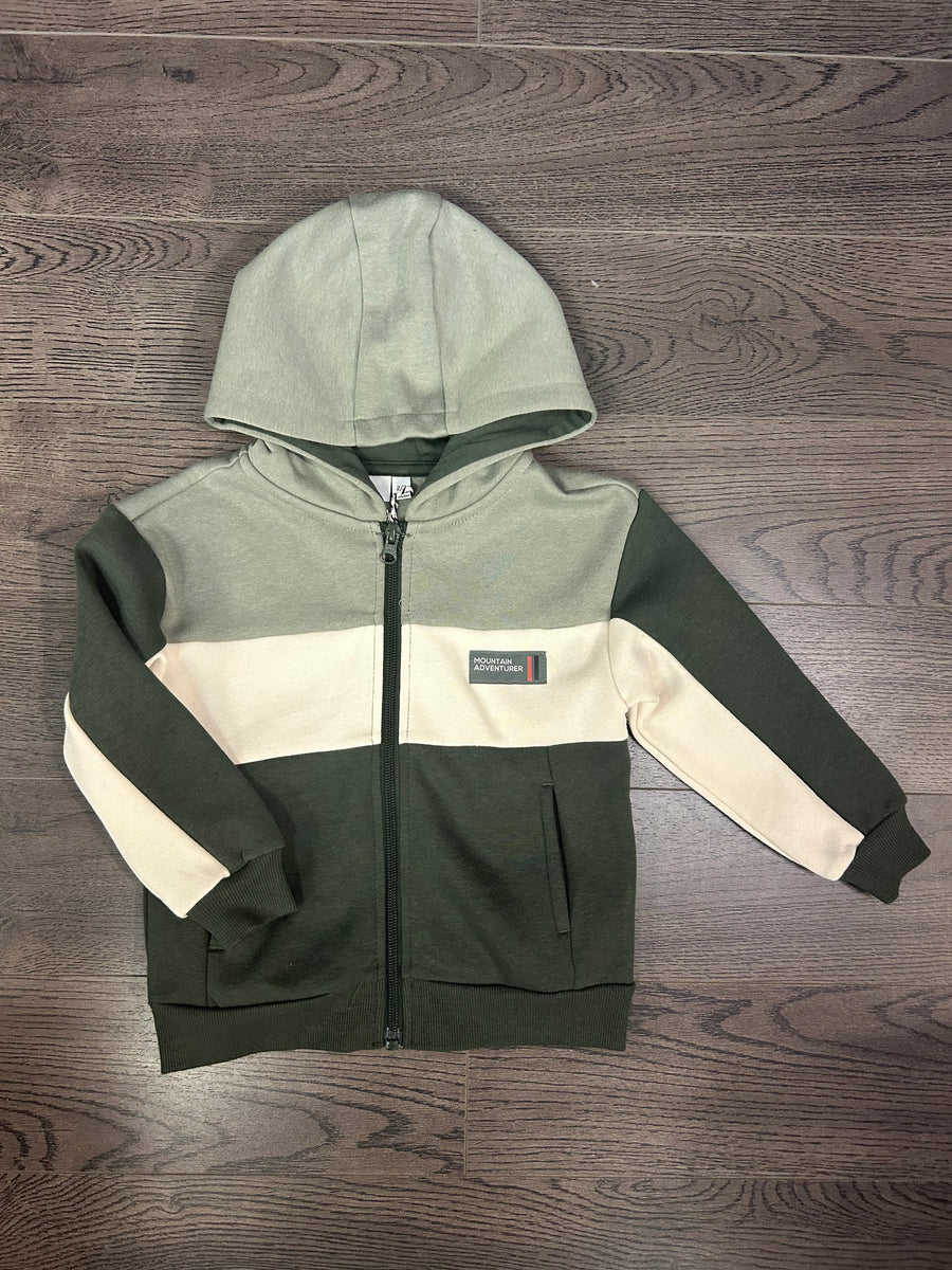 Boy's (2-14) Zip Up Hoodie - Khaki