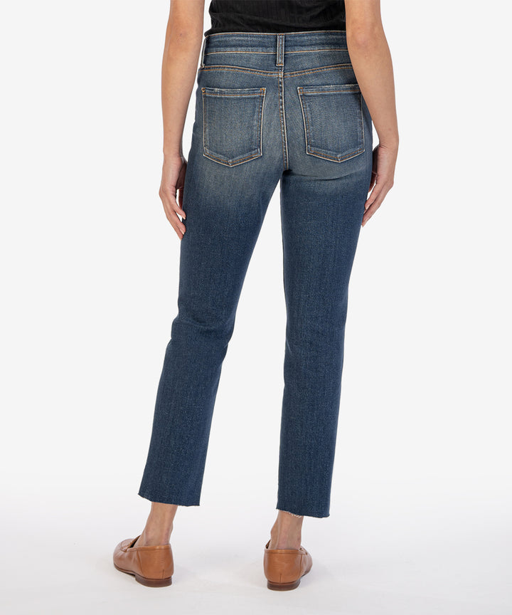 Ladies Reese High Rise Ankle Straight Raw Hem Jean