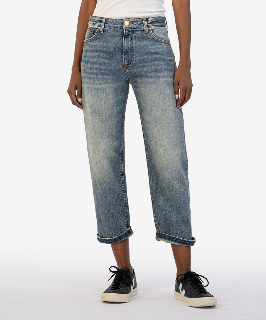 Ladies Sienna Baggy Boyfriend Crop Jean