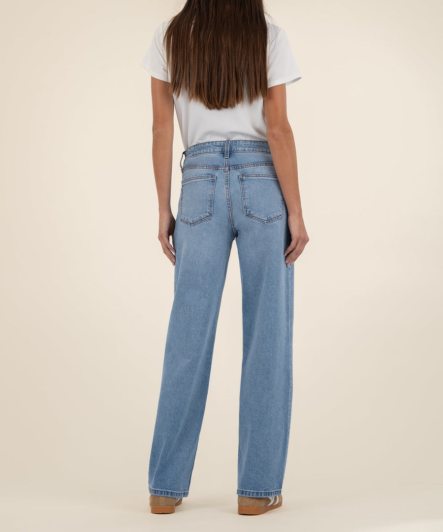 Ladies Selena Baggy Low Rise Straight Leg Jean