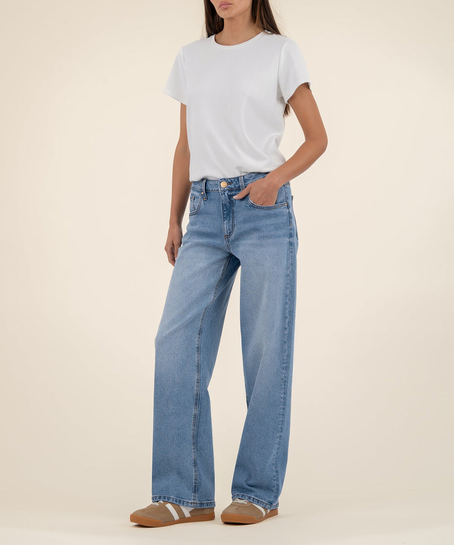 Ladies Selena Baggy Low Rise Straight Leg Jean