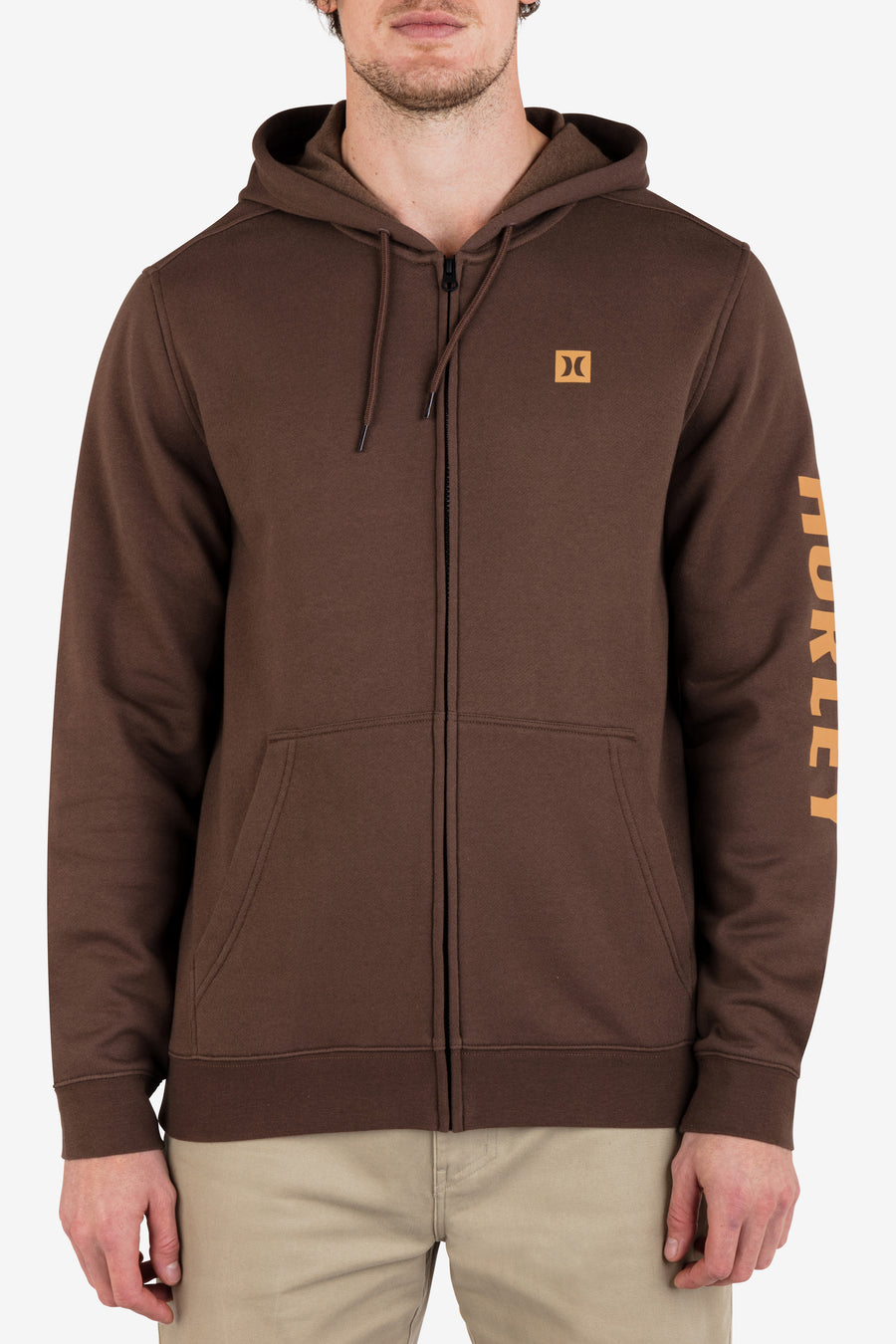 Men's Zip Up Hoodie - Espresso