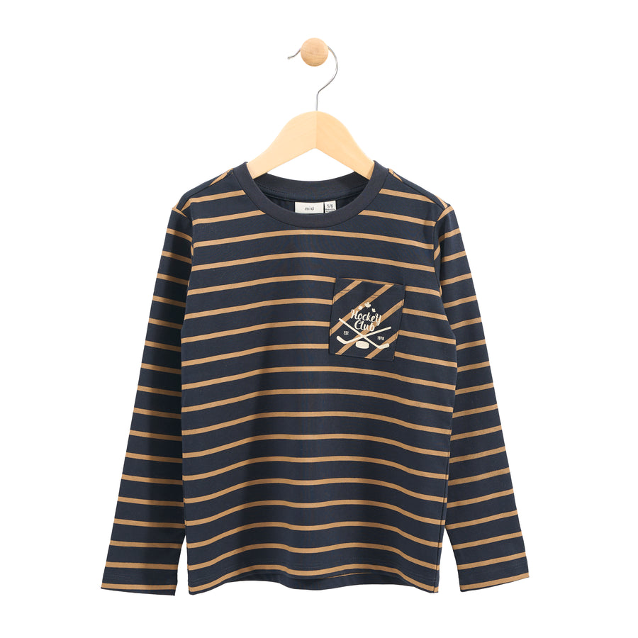 Boy's (2-14) Long Sleeve Top - Navy
