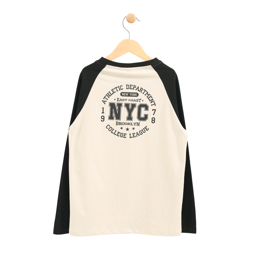 Boy's (2-14) Long Sleeve Top - Black