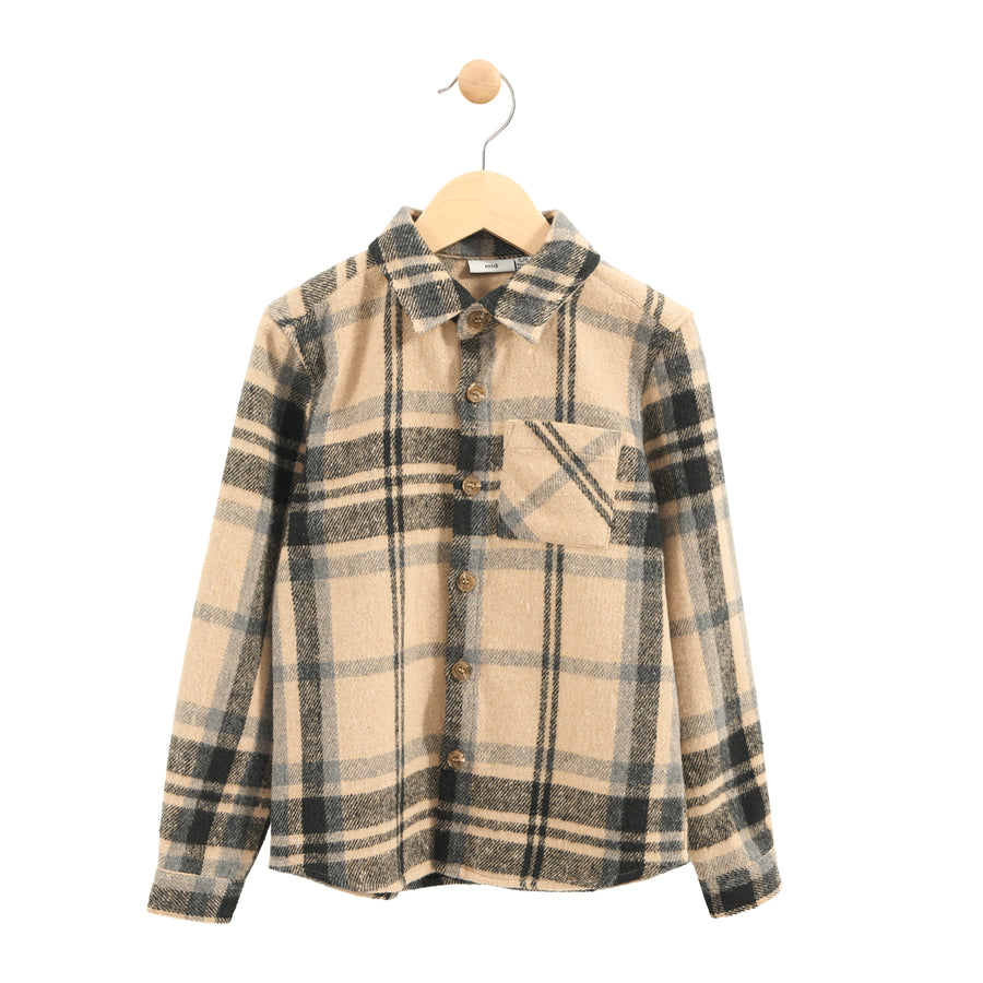Boy's (2-14) Long Sleeve Plaid Top