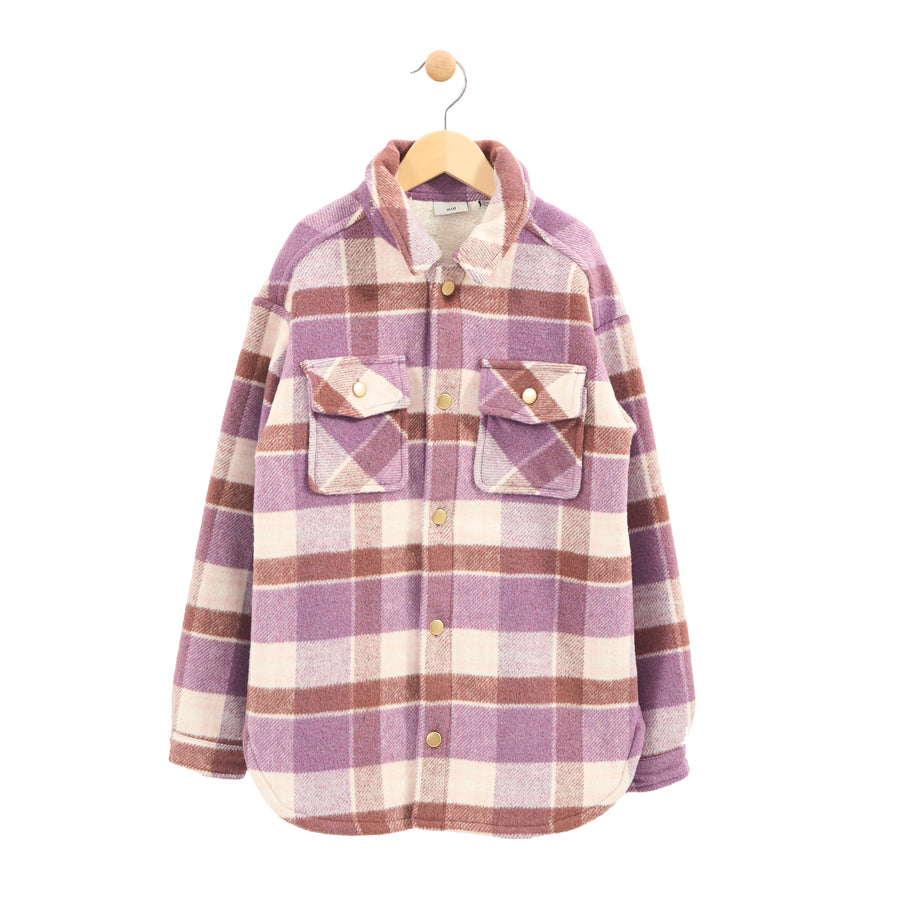Girl's (2-14) Shacket - Purple