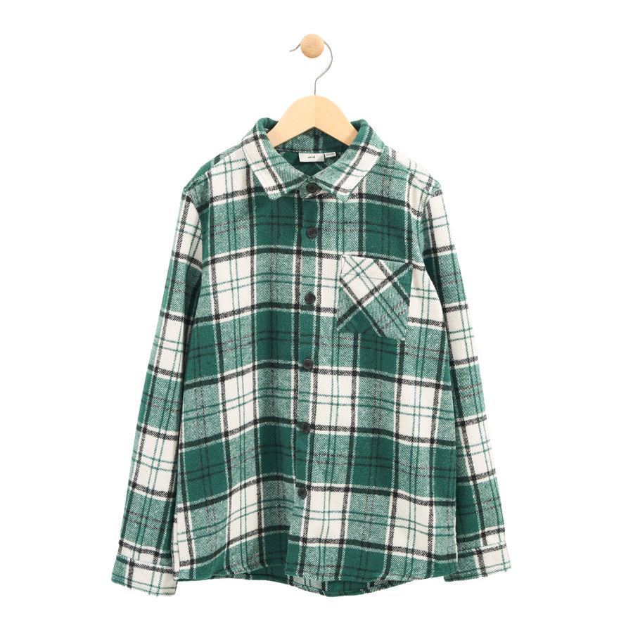 Infant Boy's Plaid Top - Green
