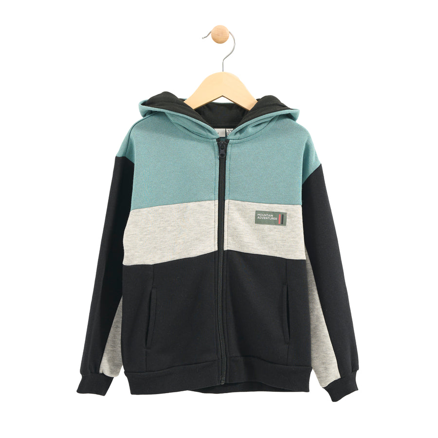 Boy's (2-14) Zip Up Hoodie - Black