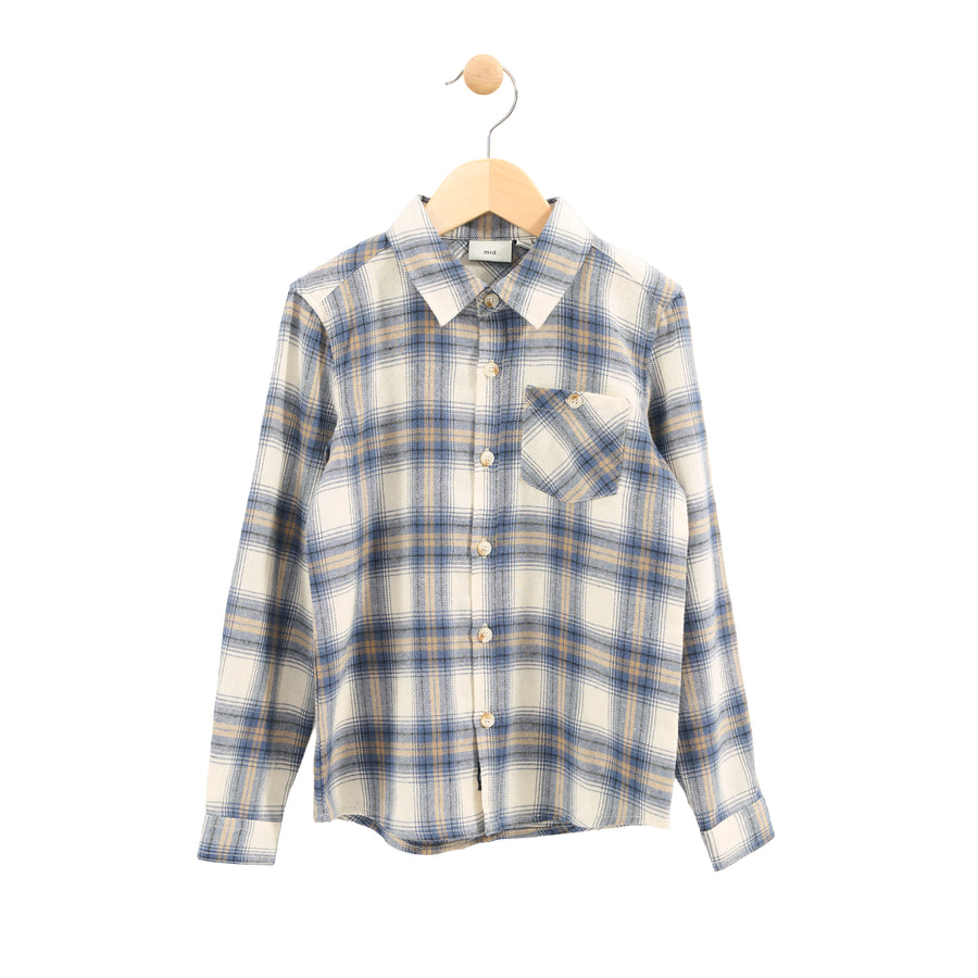 Boy's (2-14) Long Sleeve Plaid Top
