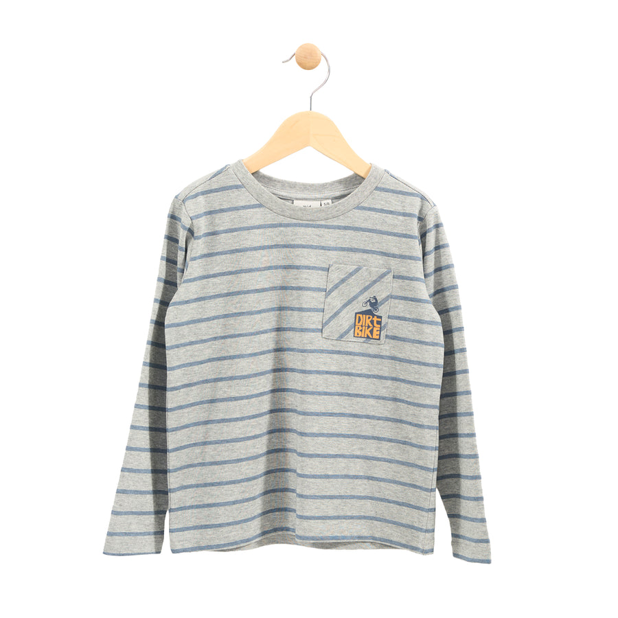 Boy's (2-14) Long Sleeve Top - Grey