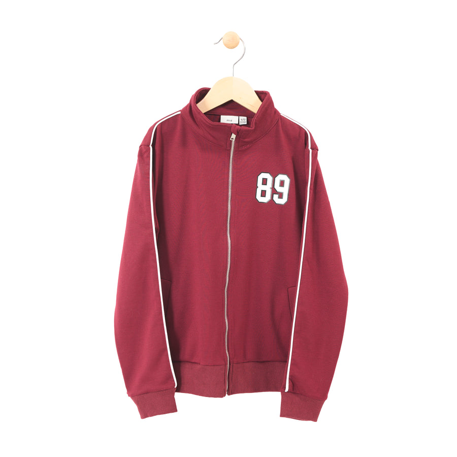 Girl's (7-14) Zip Up Sweater - Burgandy
