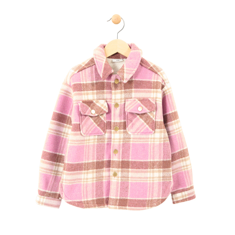 Girl's (2-14) Shacket - Pink