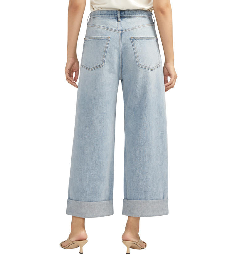 Ladies Baggy Wide Leg Crop Jean