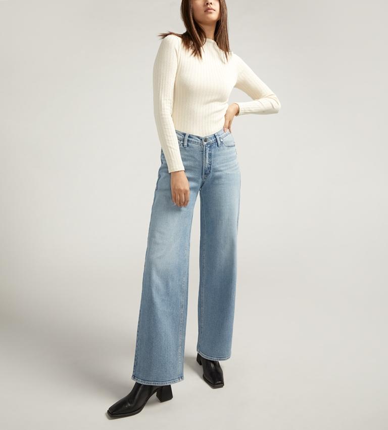 Ladies V Front Wide Leg Jean - 31