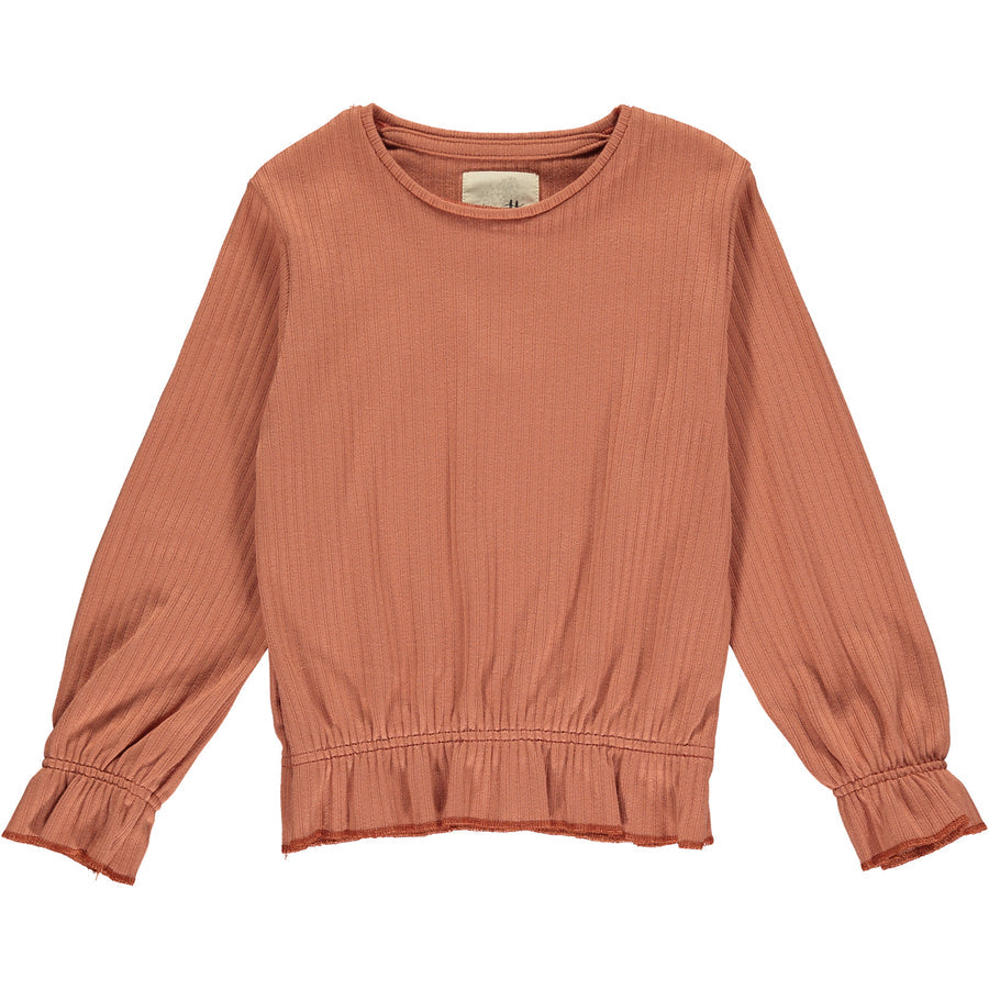 Girl's (2-16) Maeve Long Sleeve Top - Pumpkin